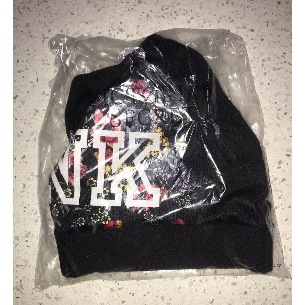 Vs Victorias Secret Pink Ultimate Lightly Lined Sports Bra Top Black Floral L - Picture 5 of 5